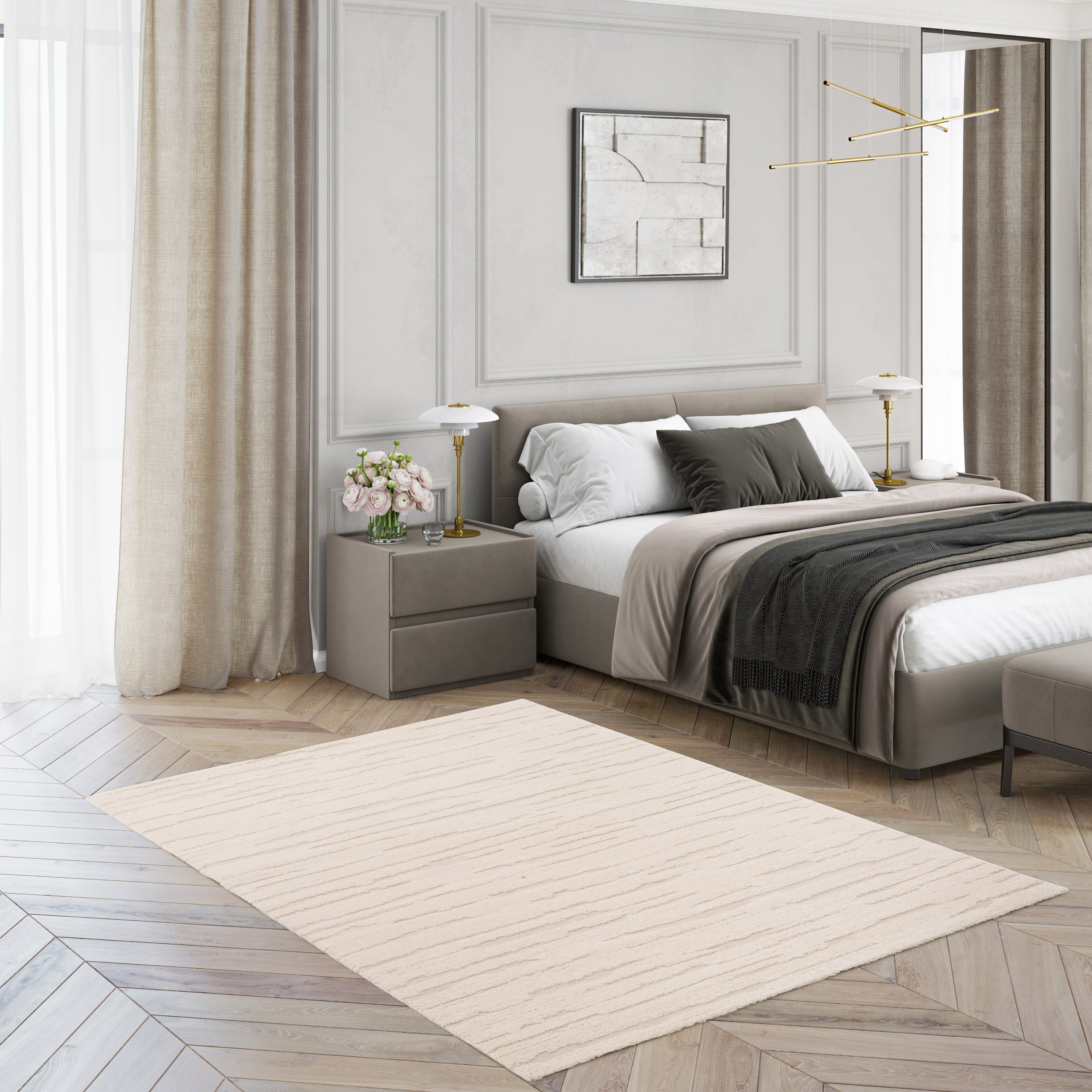 by fonQ Fjord Vloerkleed 160 x 230 cm - Crème