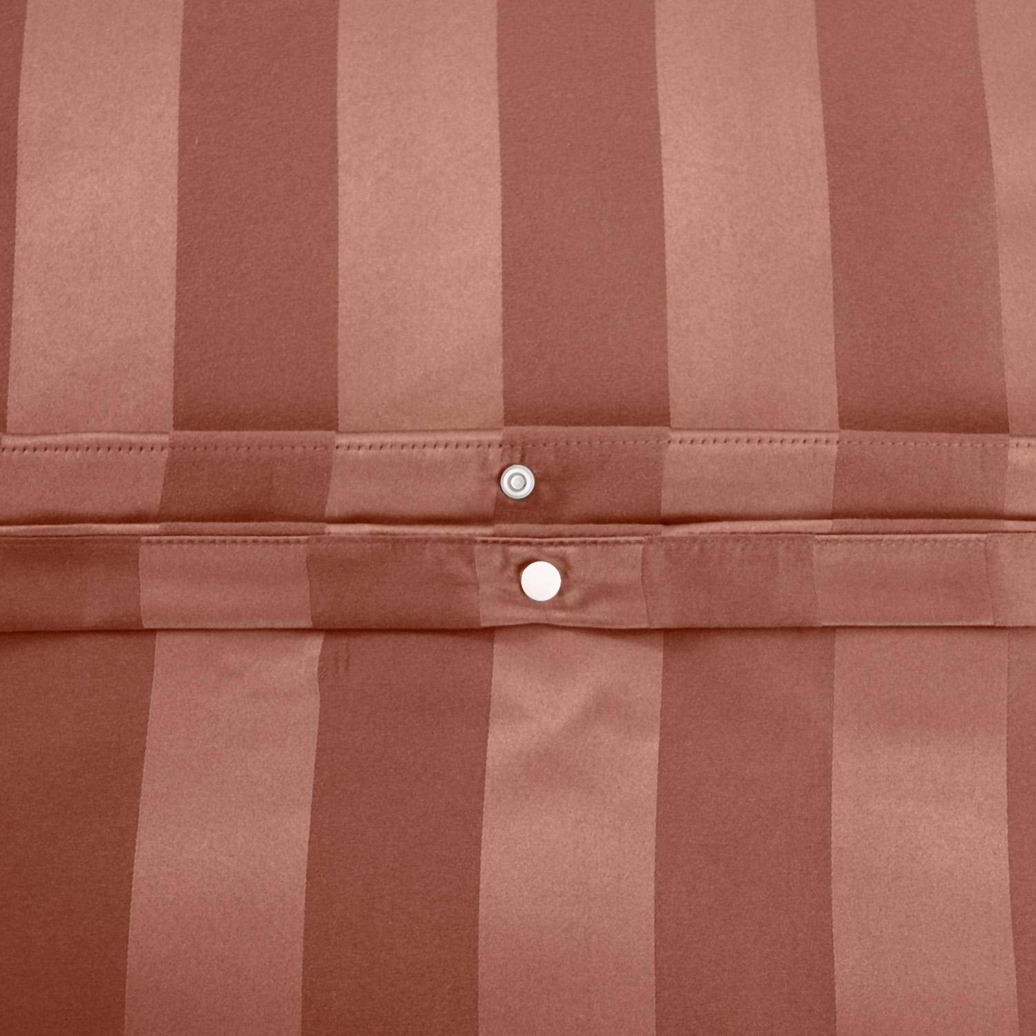 Andrea - Ropa de cama de poliéster efecto satén con finas rojo, 2 plazas