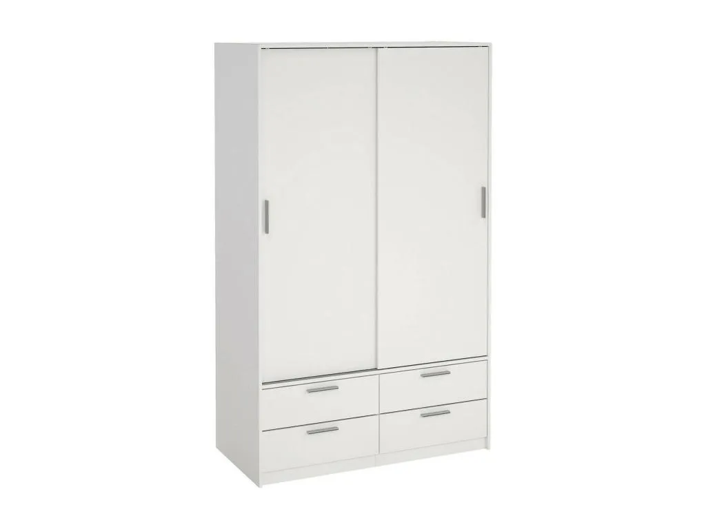 Armario 2 puertas Luxmbls Muebles de dormitorio Vestidor Armario de ropa 121x60 h200 cm Blanco 63544HLTC
