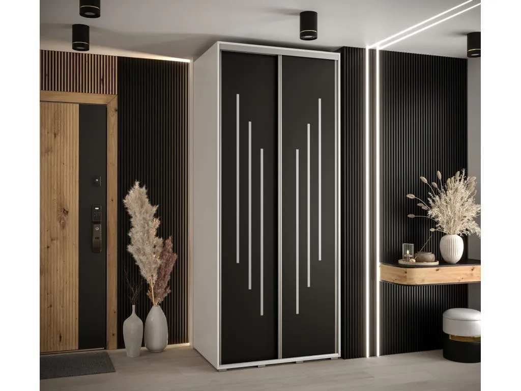 ARMARIO Luxmbls 8 DE PUERTAS CORREDERAS 235.2/120/60 2 puertas (Blanco/Negro/Plata) XUZZ93531
