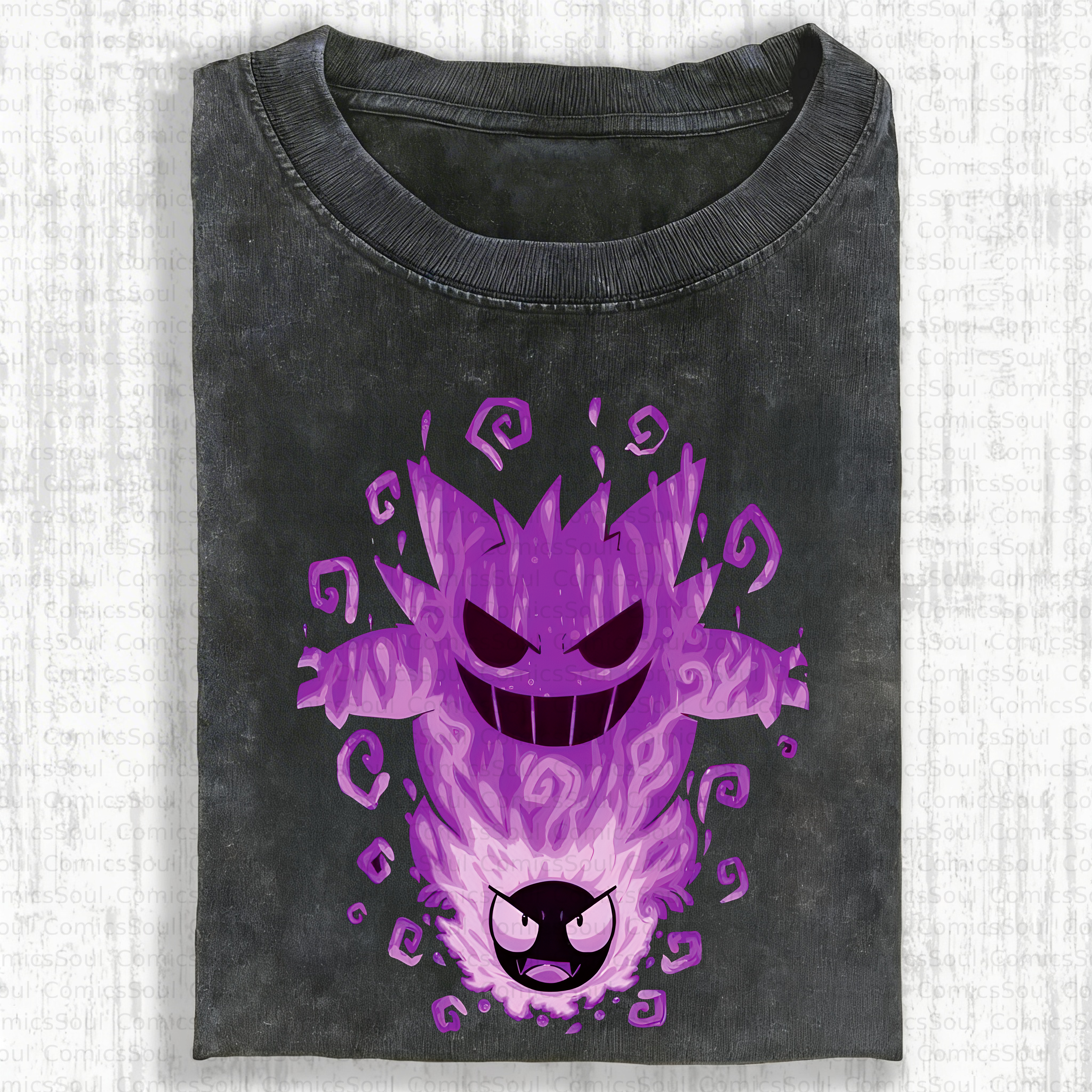 Unisex Anime Inspired Vintage Washed T-Shirt