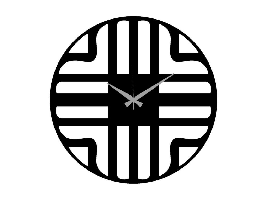 Reloj de Pared Geométrico 65, Negro, 40x0,15x40 cm cm, Casaplu