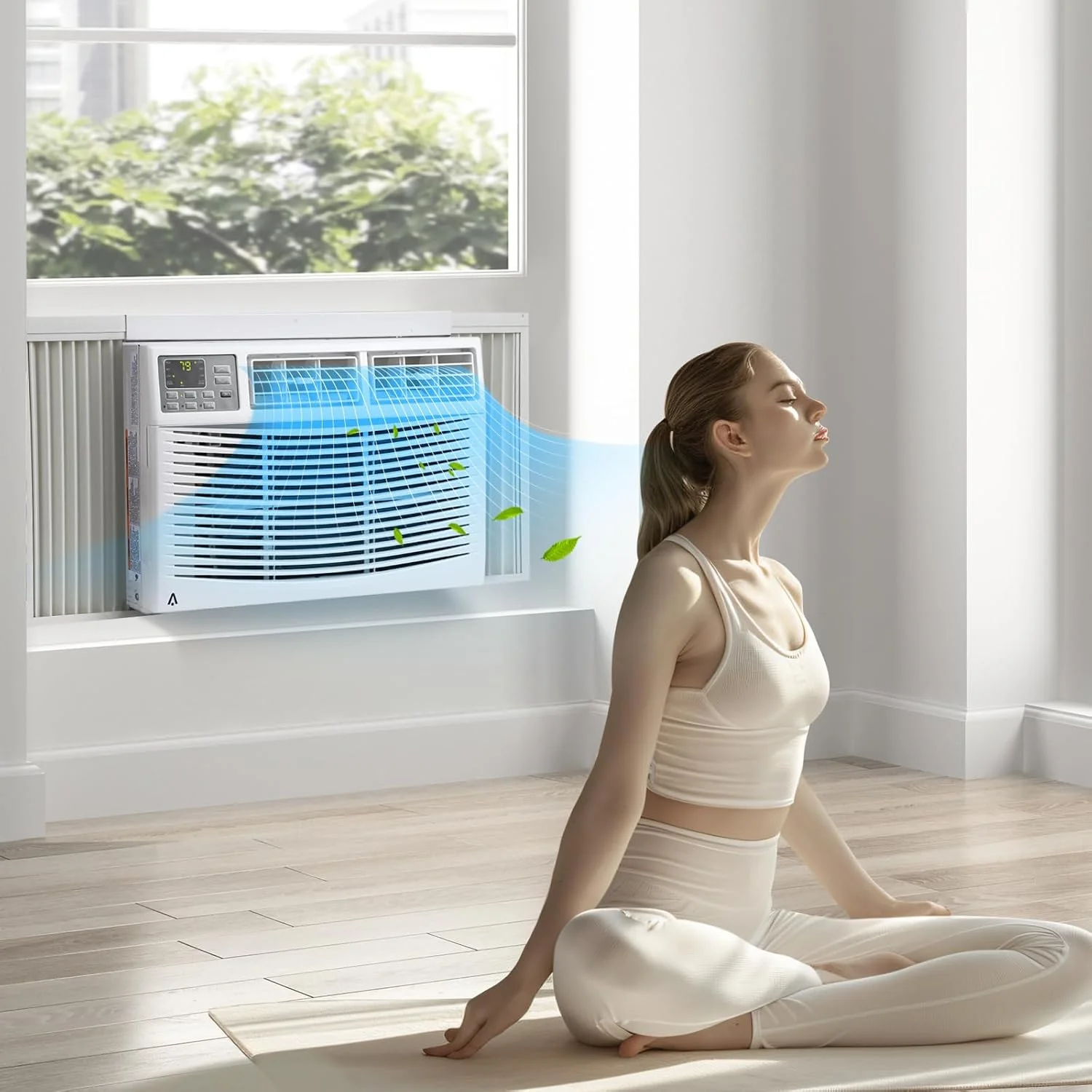 12000btu Window Air Conditioner With Wi-fi Enabled, Remote Control, Cooling Up To 550sq.ft, 115v Wall Mounted Window Ac Units For Rooms, Dehumidifier, Fan, Reusable Filter - Image 11