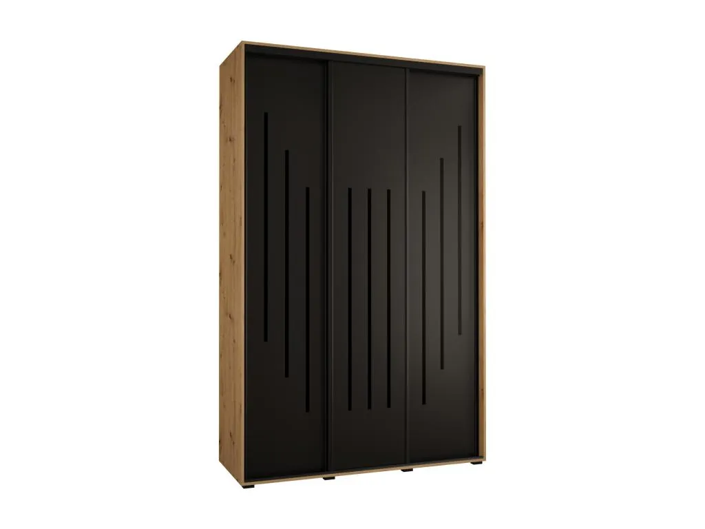 ARMARIO Decopractico 8 DE PUERTAS CORREDERAS 235.2/160/45 3 puertas (Artisan/Negro/Negro) ALUM98919