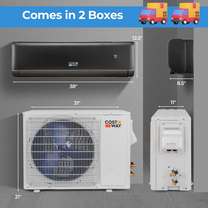 Eletriclife 17000 BTU 21 SEER2 208-230V Wifi Enabled Mini Split Air Conditioner and Heater Gray