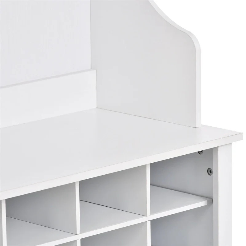Merax Versatile Hall Tree with Hooks, Shelves, and 24 Shoe Storage Cubbies