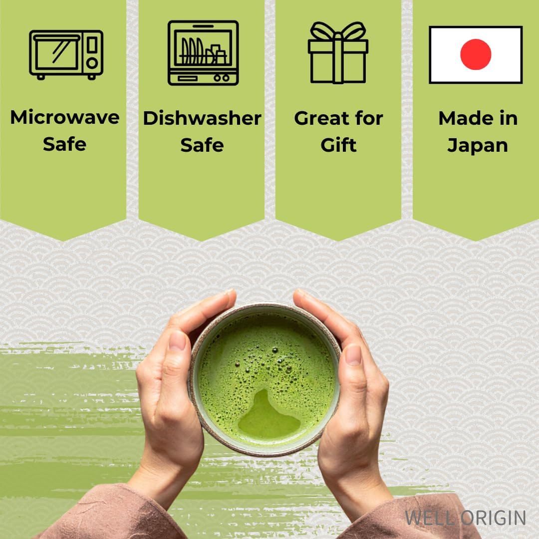 Ceramic Matcha Tea Bowl Authentic Japanese Tea Ceremony Pottery, Mino Ware Made in Japan, Yukishino Snow