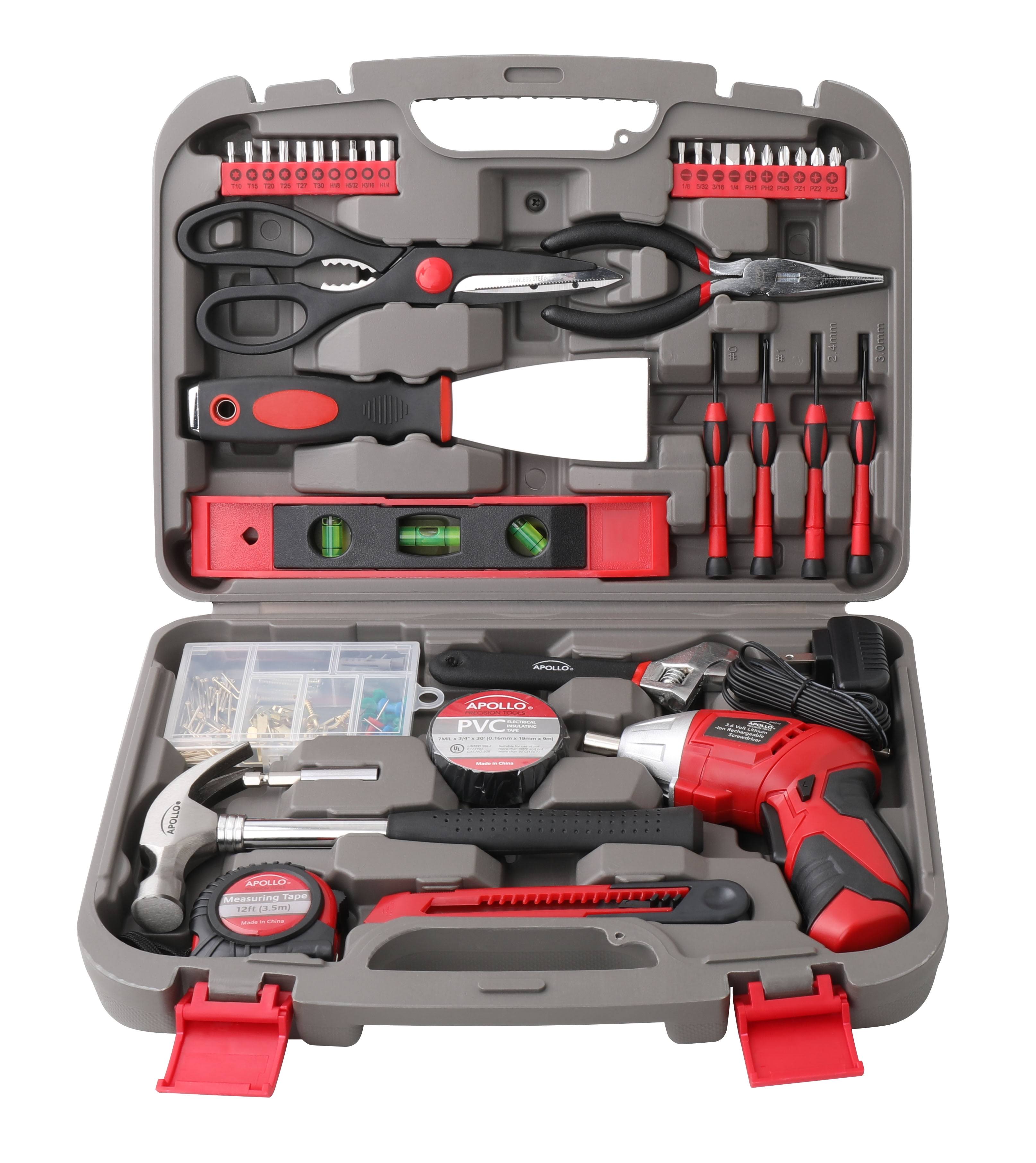 Apollo Tools Dt0773 135 Piece Household Tool Kit(Red)