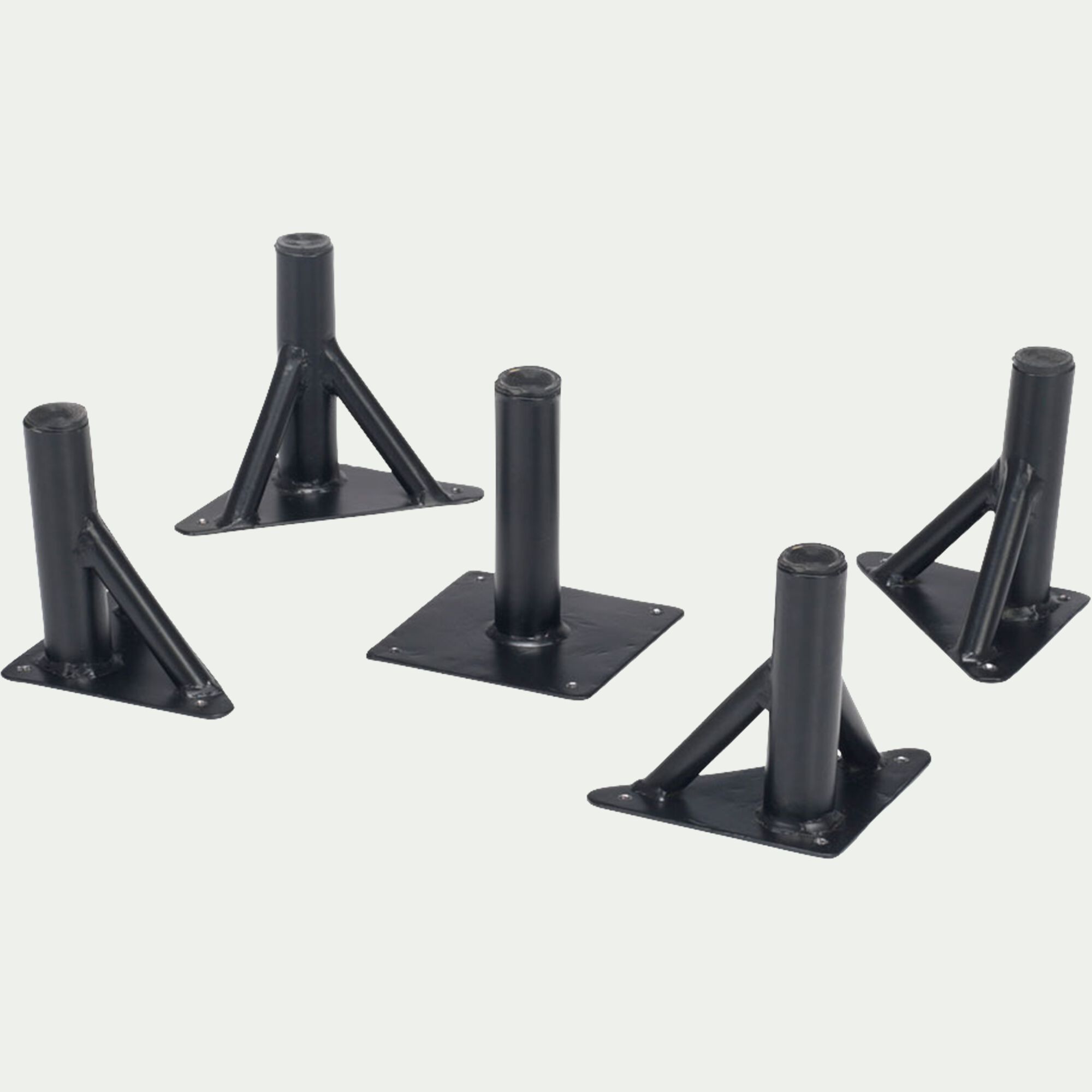 TASSIA - Lot de 5 pieds en acier - noir