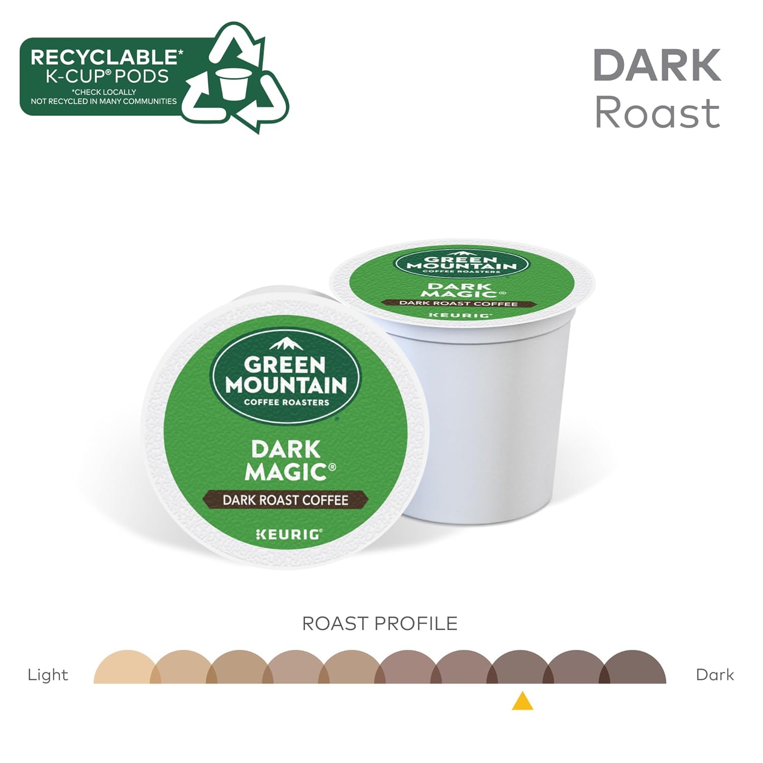 Green Mountain Coffee Roasters Dark Magic Keurig Single-Serve K-Cup Pods. Dark Roast Coffee. 72 Count