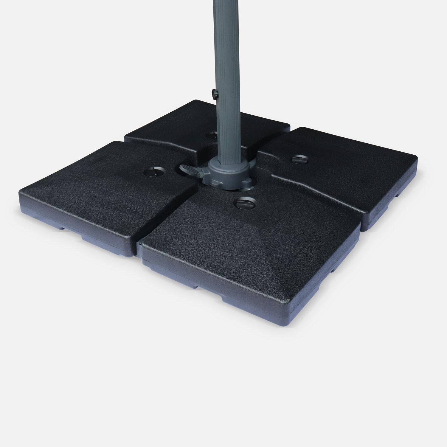 Base cuadrada para parasol a distancia - Losa lastrada para sombrilla de 51x51cm, set de 4