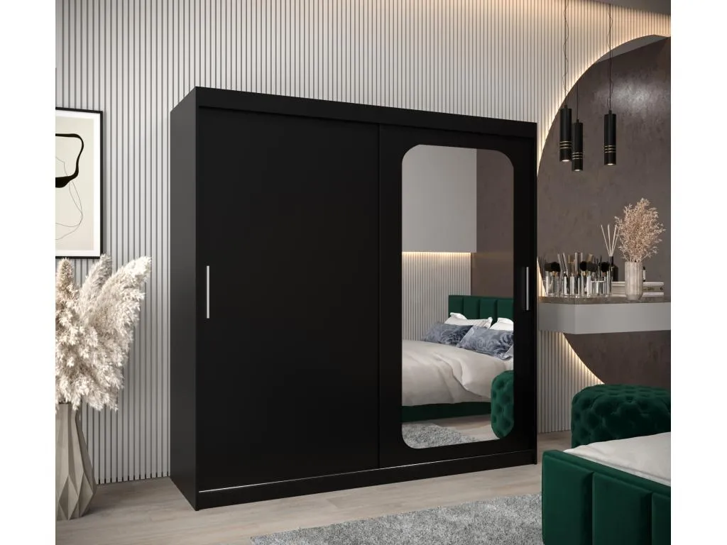 ARMARIO Lluesmamuebles T2 DE PUERTAS CORREDERAS 200/200/62 2 puertas (negro/negro)
