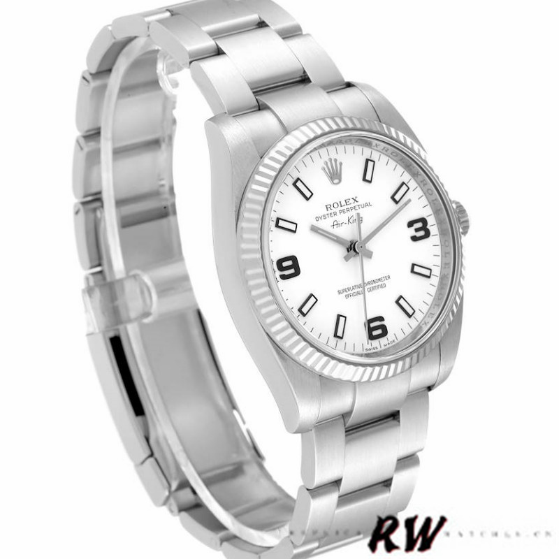 Rolex Oyster Perpetual Air-King 114234 White Arabic Dial 34mm Unisex Replica Watch