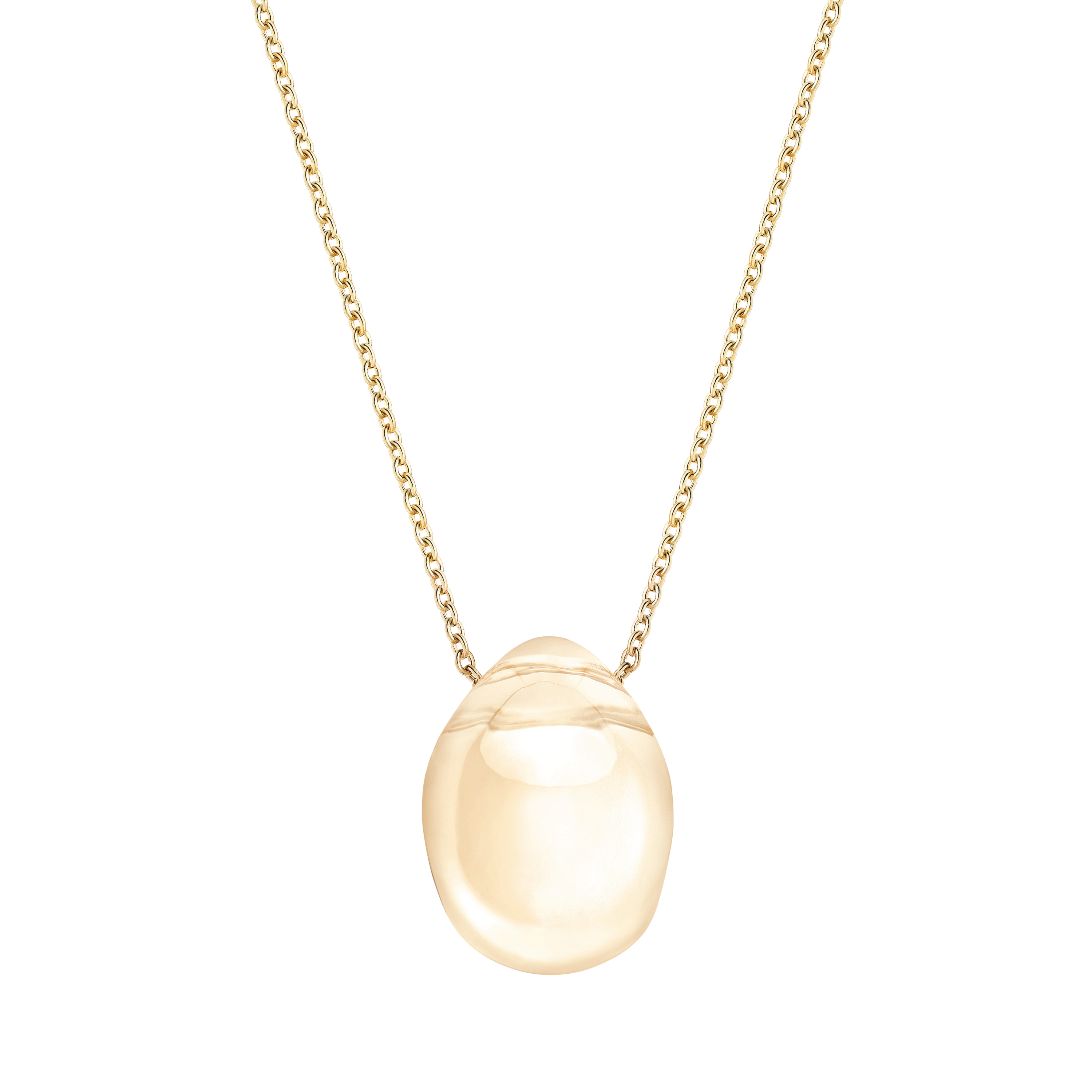 PENDENTIF CABOCHON - CRISTAL LUSTRÉ OR, PLAQUÉ OR JAUNE 18 CARATS
