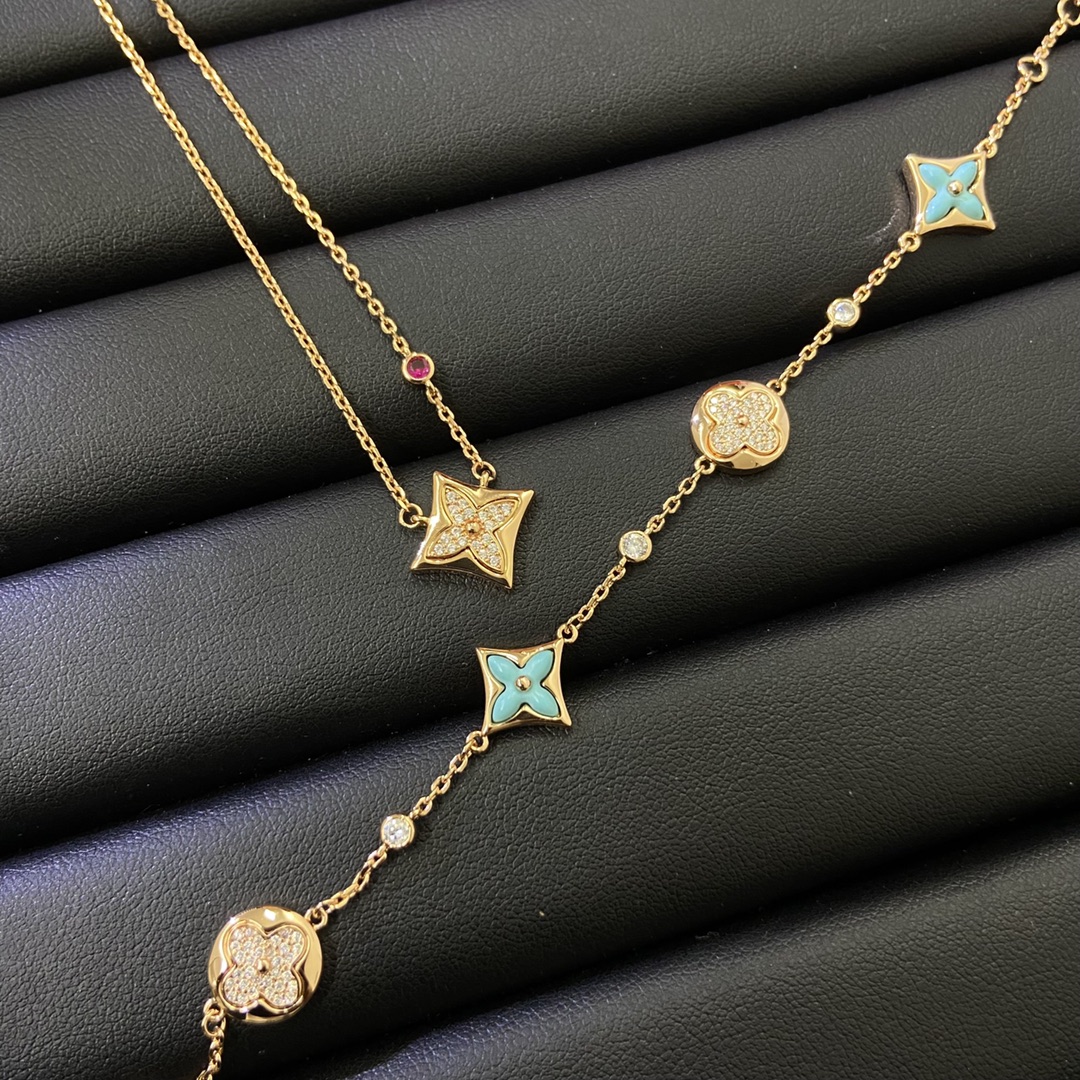 Louis Vuitton Diamond Sun Blue Amazonite Star Bracelet - Original Replica Club