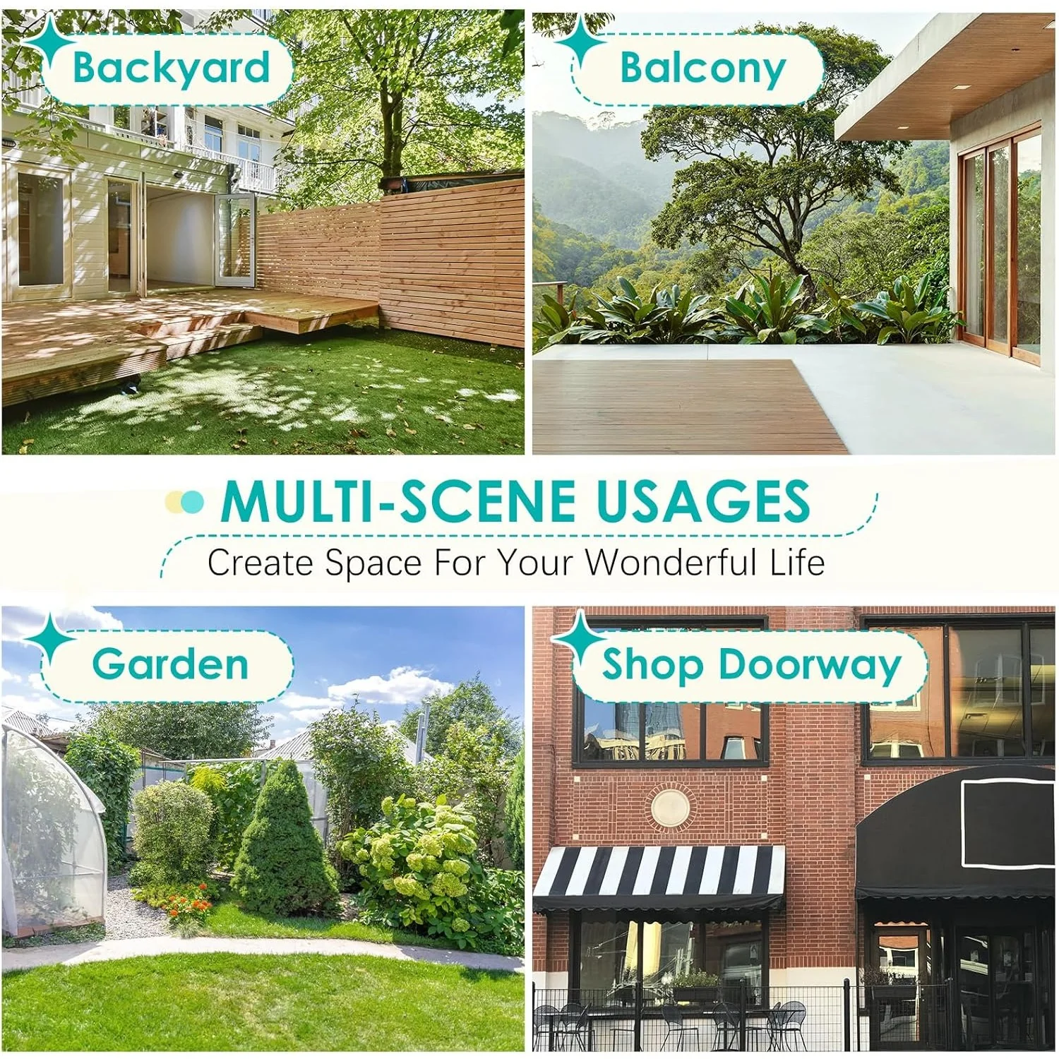 AECOJOY Retractable Awning, 40"x80" Manual Outdoor Awnings for Door Entrance, Sun Shade Canopy