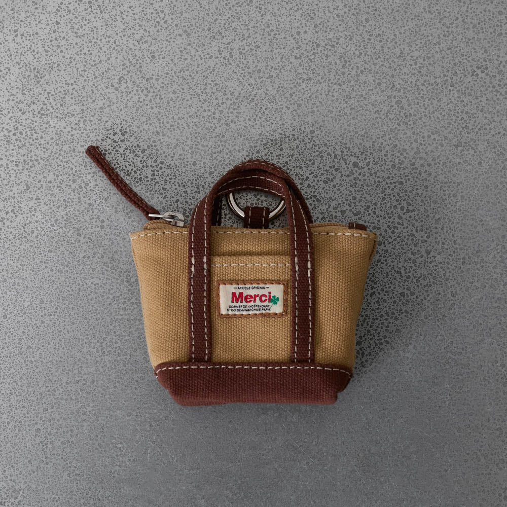 Merci - Porte Monnaie Candide Charm - Kaki & Marron