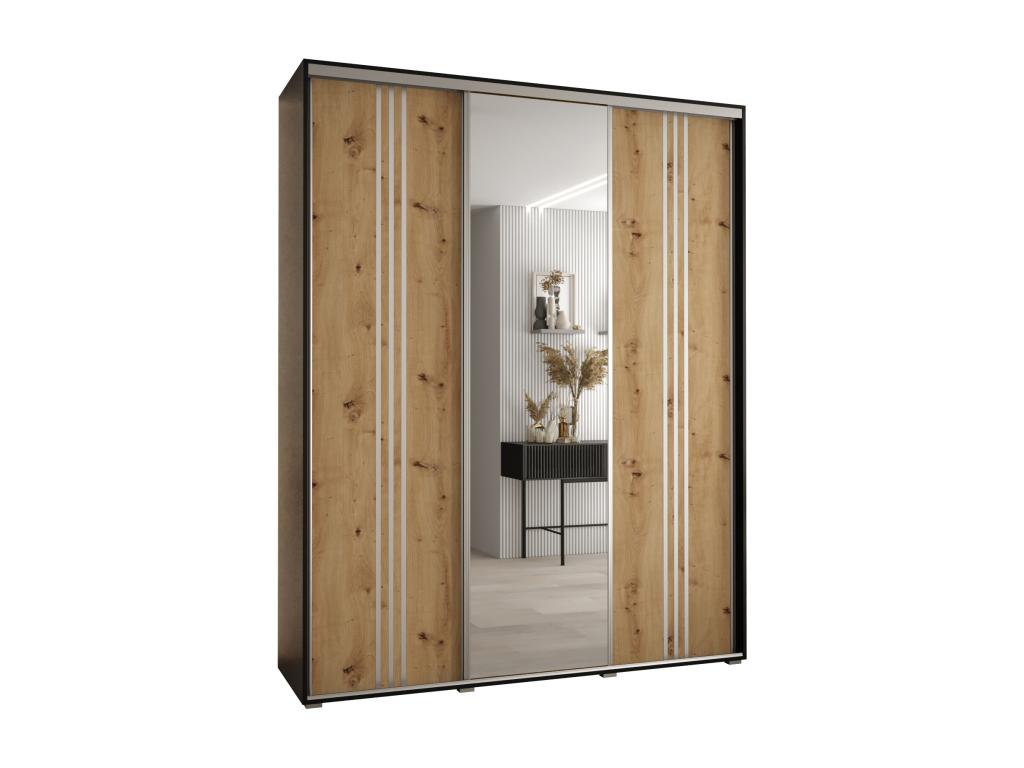 ARMARIO Nestleano 7 DE PUERTAS CORREDERAS 235 - 2/190/45 3 puertas Negro/Artisan/Plata