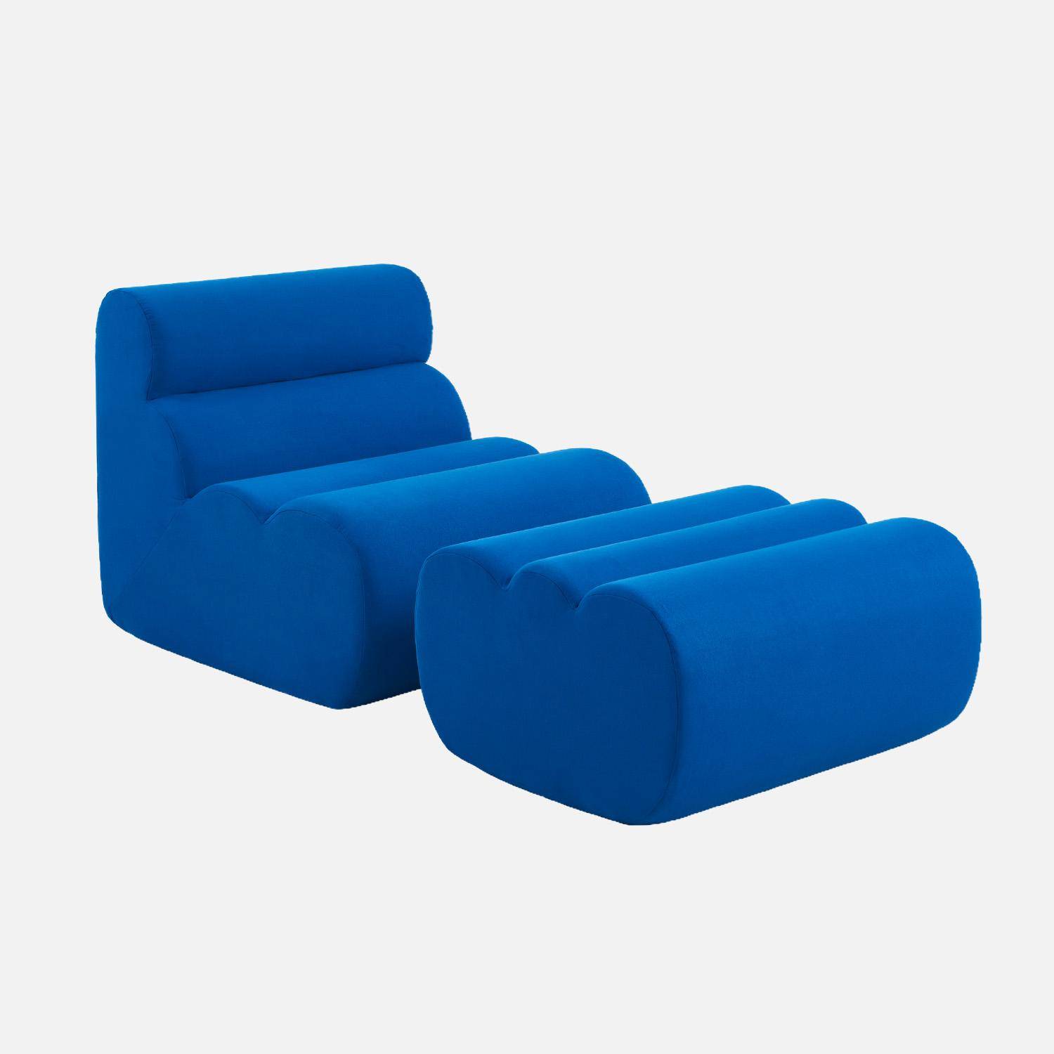 Nova tejido - Sillón de tela con reposapiés