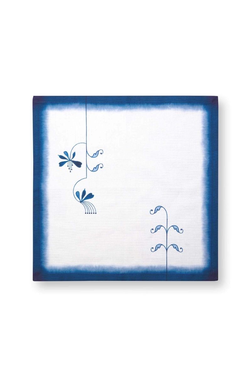 Set/2 Napkins Pip & The Blue Bird Flower Blue