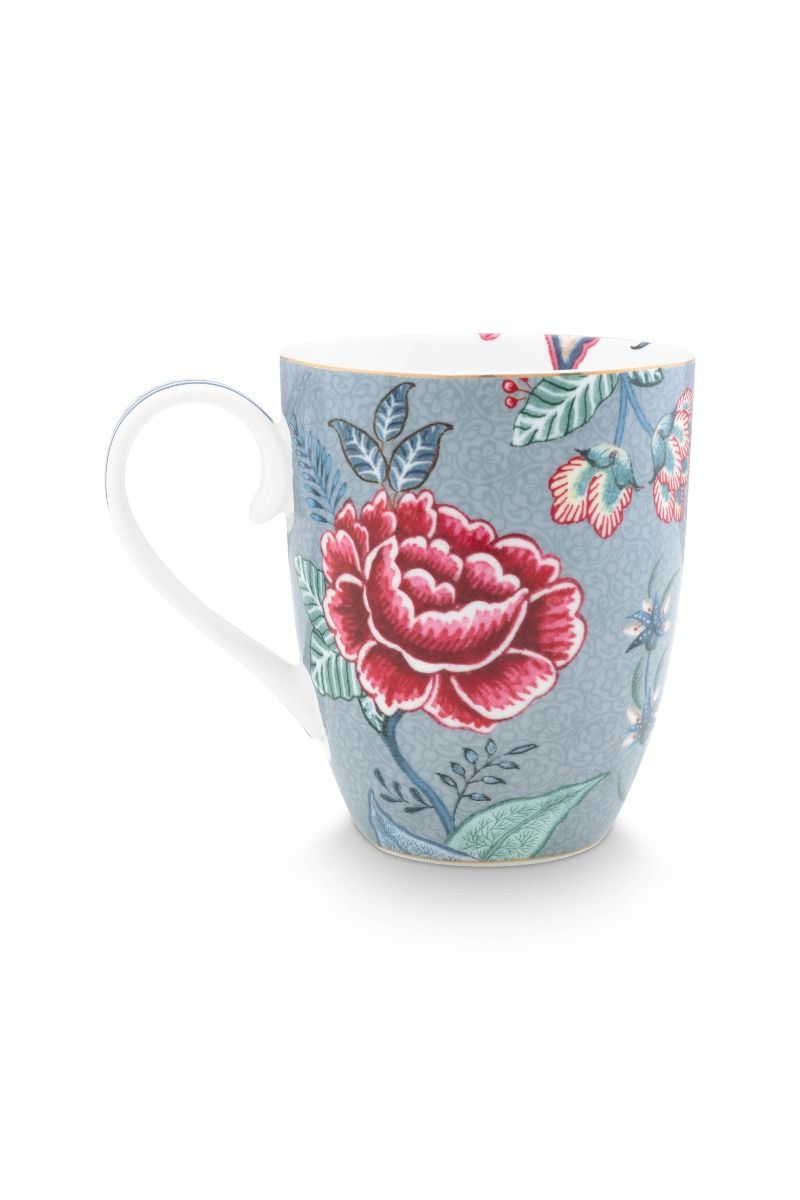 Mug Large Flower Festival Light Blue