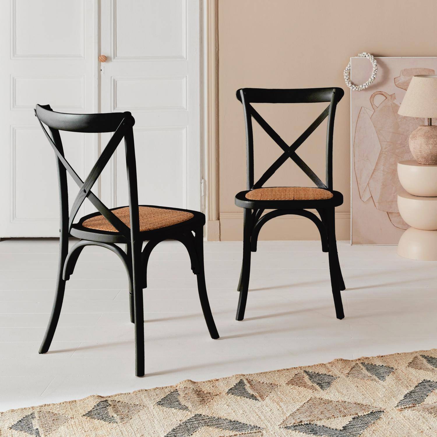 Belleville - Silla de bistró vintage de madera, set de 2
