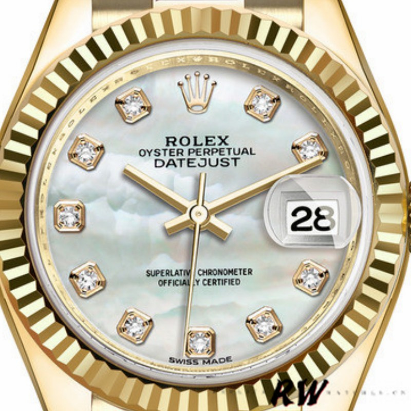 Rolex Datejust 279178 Mother Of Pearl Dial Fluted Bezel 28mm Lady Replica Watch
