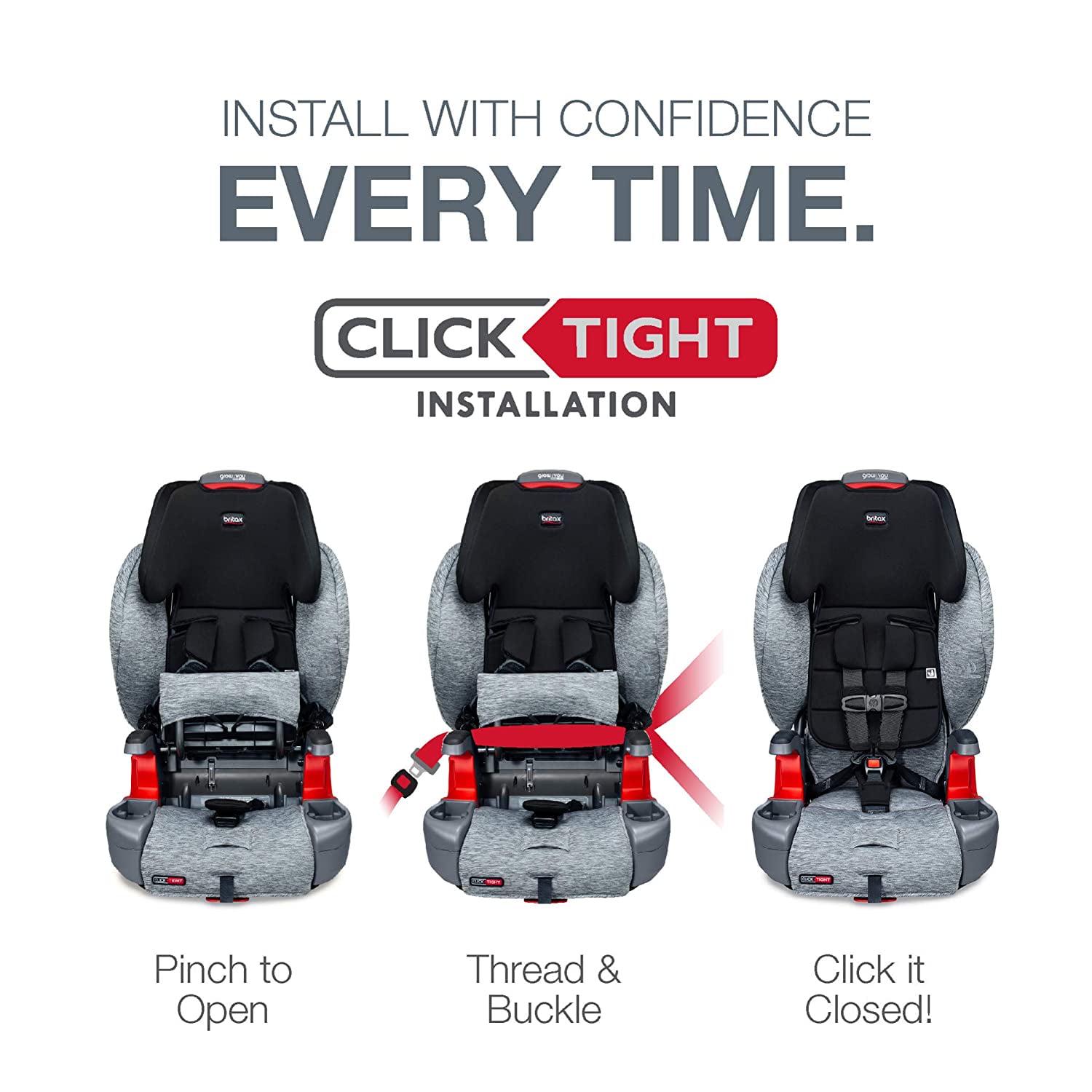 Britax Grow With You ClickTight Harness-2-Booster Car Seat. 2-in-1 High Back Booster. Cool Flow Grey - Image 3