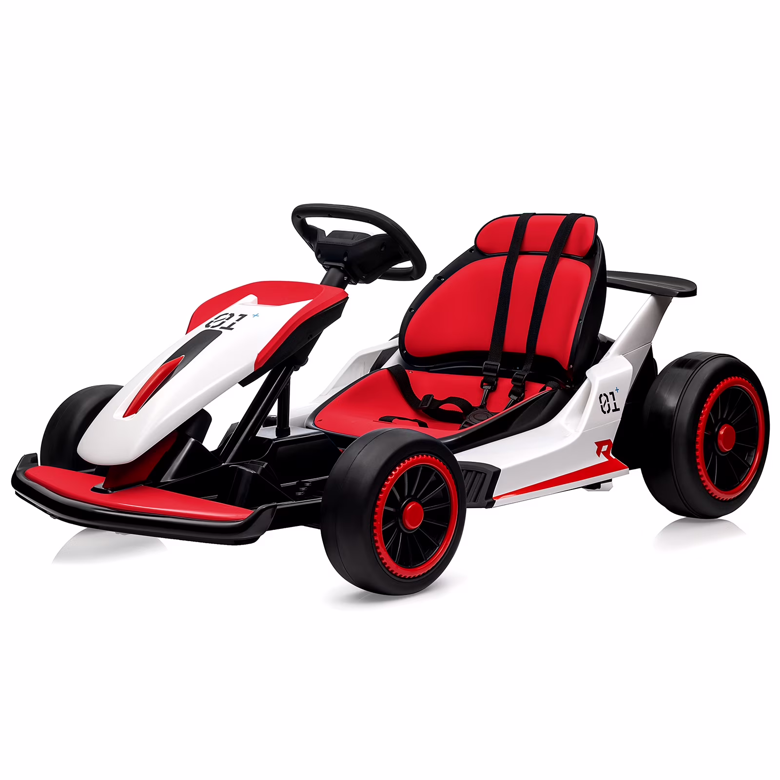 24V Drift Kart with 2X150W Strong Motor, 7AH Big Battery, Electric Pedals, Electric Go Kart Outdoor Race Toy(49.2" x 29.5" x 21.6"/Gray)