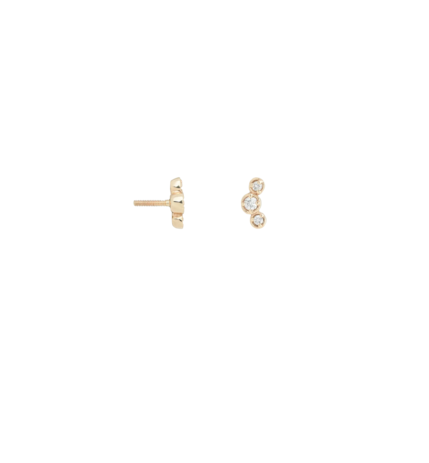 Crescent Moon Piercing Front 14K