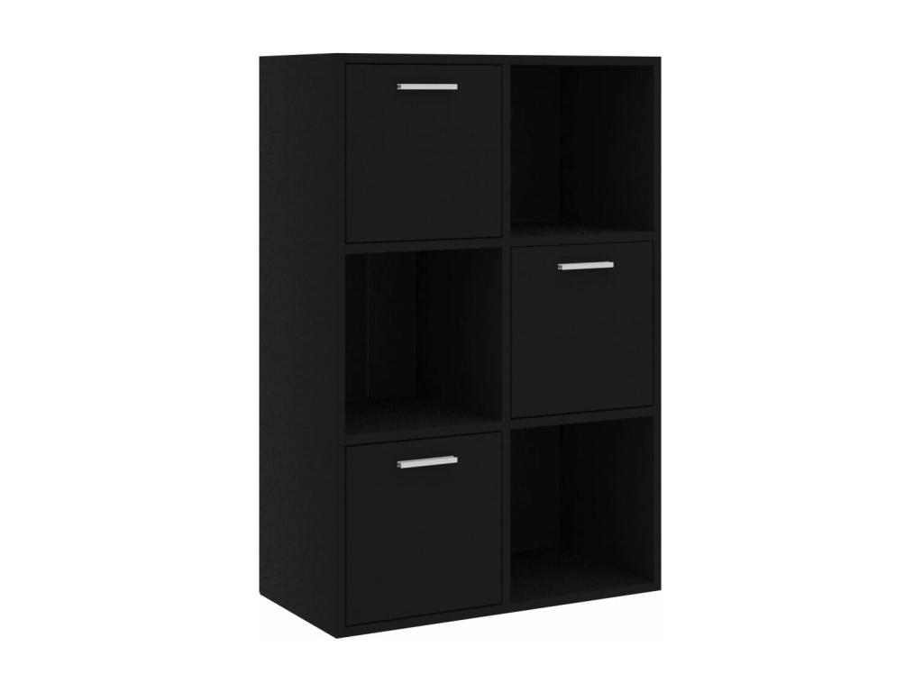 Armario almacenamiento madera contrachapada negra 60x29 - 5x90 cm