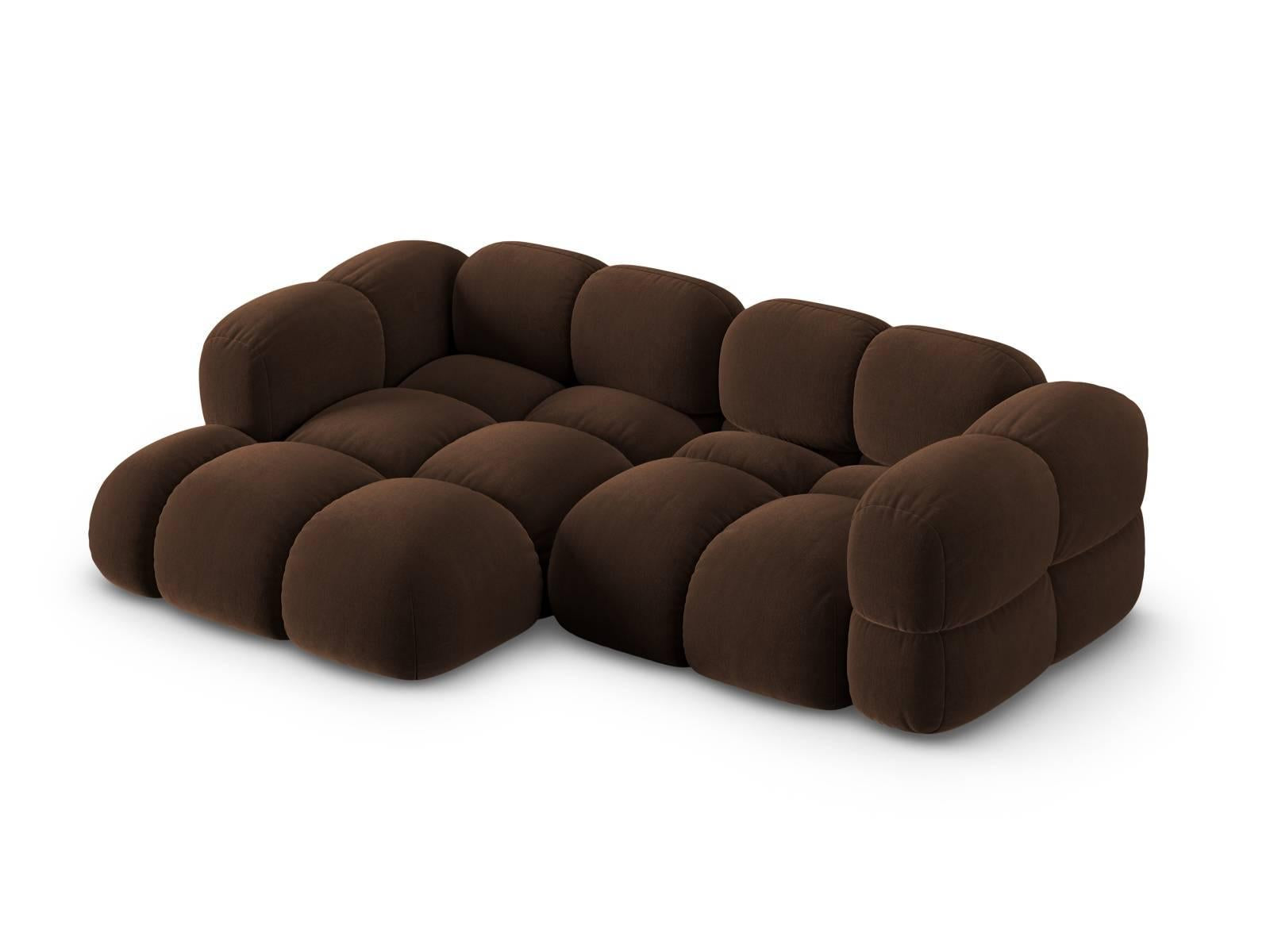 Cosmopolitan Design Loretto 2,5-zits Hoekbank Links - Velvet - Chocola