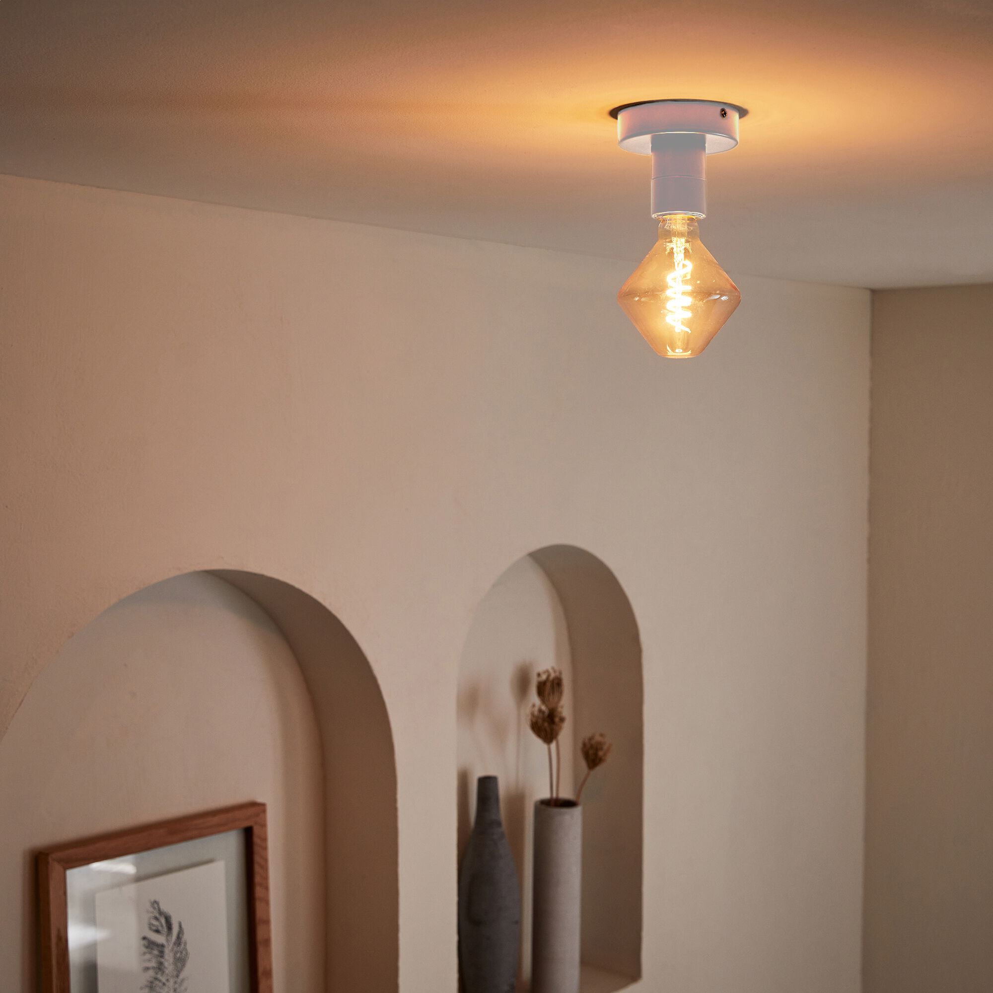 ORSAY - Plafonnier électrifié en métal D10cm - blanc