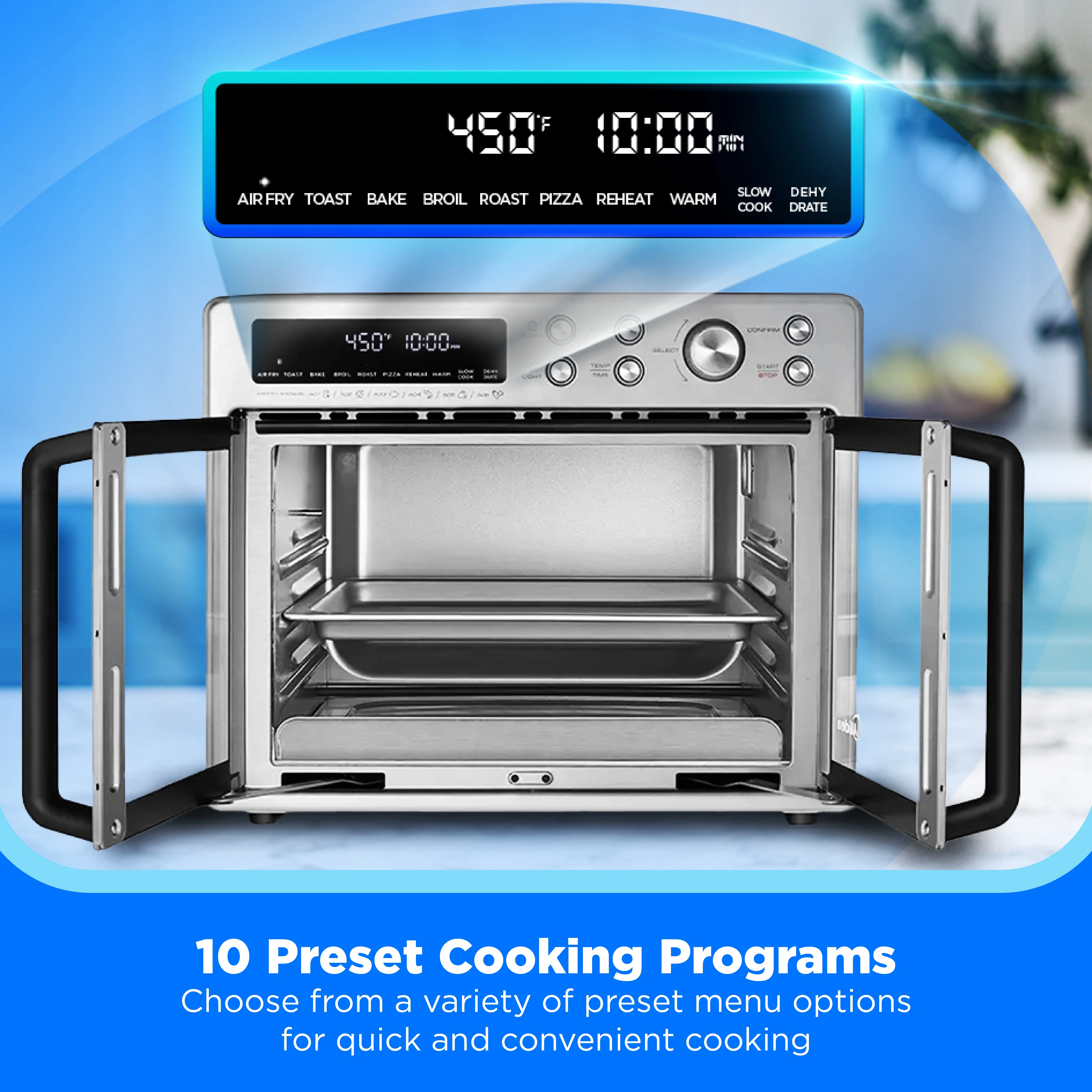 Midea Flexify French Door Air Fryer, Pizza Oven and Toaster Oven, Stainless Steel, New - Image 4