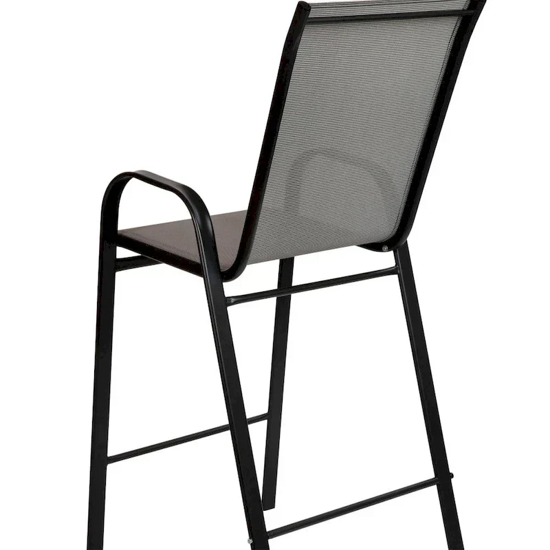Set of 4 Outdoor Barstools with Flexible Comfort Material - Patio Seating