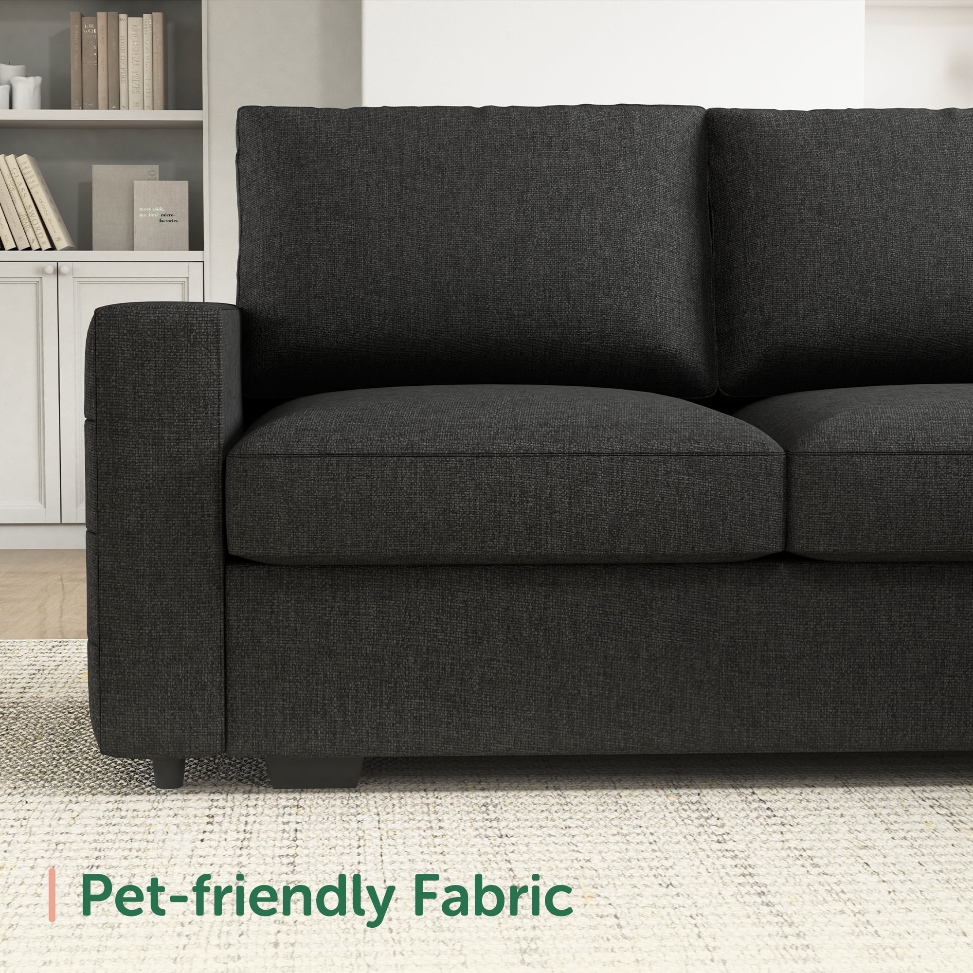 HONBAY Modular Sectional Pull-Out Sofa Bed with Storage Velvet U-Shaped Convertible Sleeper Sofa for Living Room, Blue - Image 27