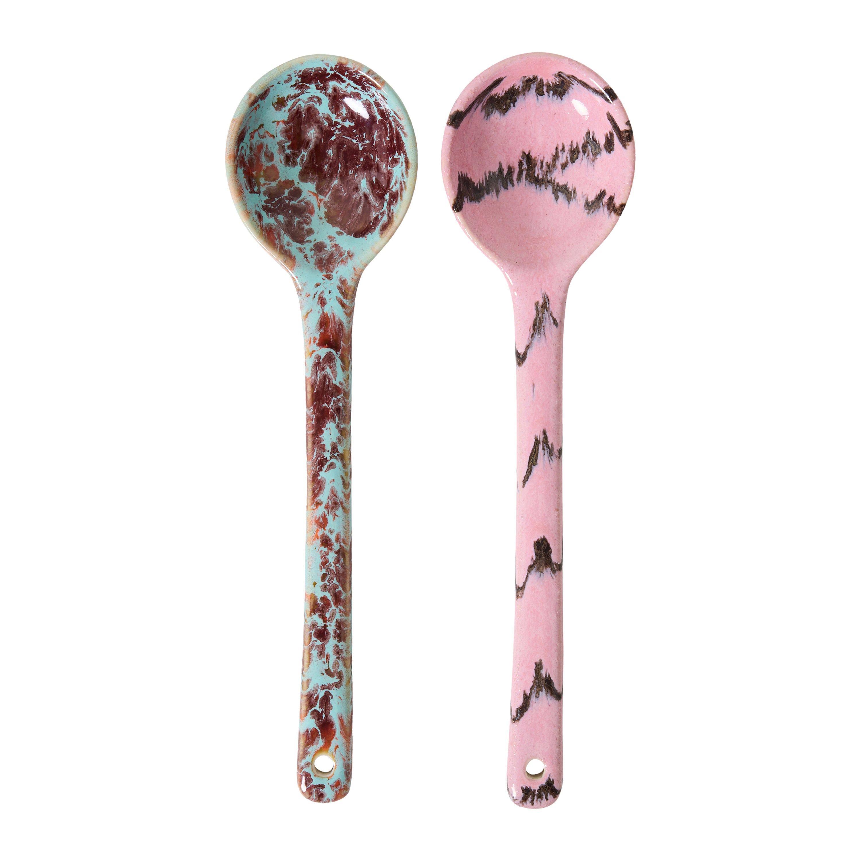 HKliving 70's Ceramics Saladebestek - Set van 2 - Sprinkle