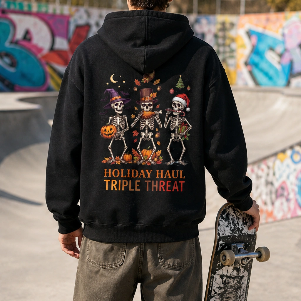 Halloween Party Hoodie — Love Pumpkin Spooky Print Unisex Sweatshirt for Family Matching, Fall Winter Casual Pullover TeeThreads Sustain the Scene with Custom Apparel