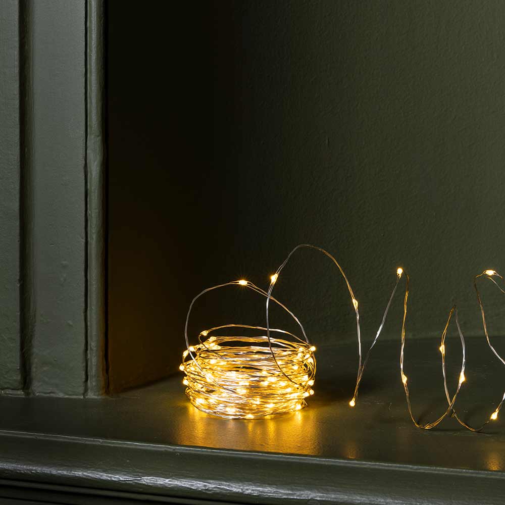 Guirlande lumineuse 12 m - 120 LED - Argent