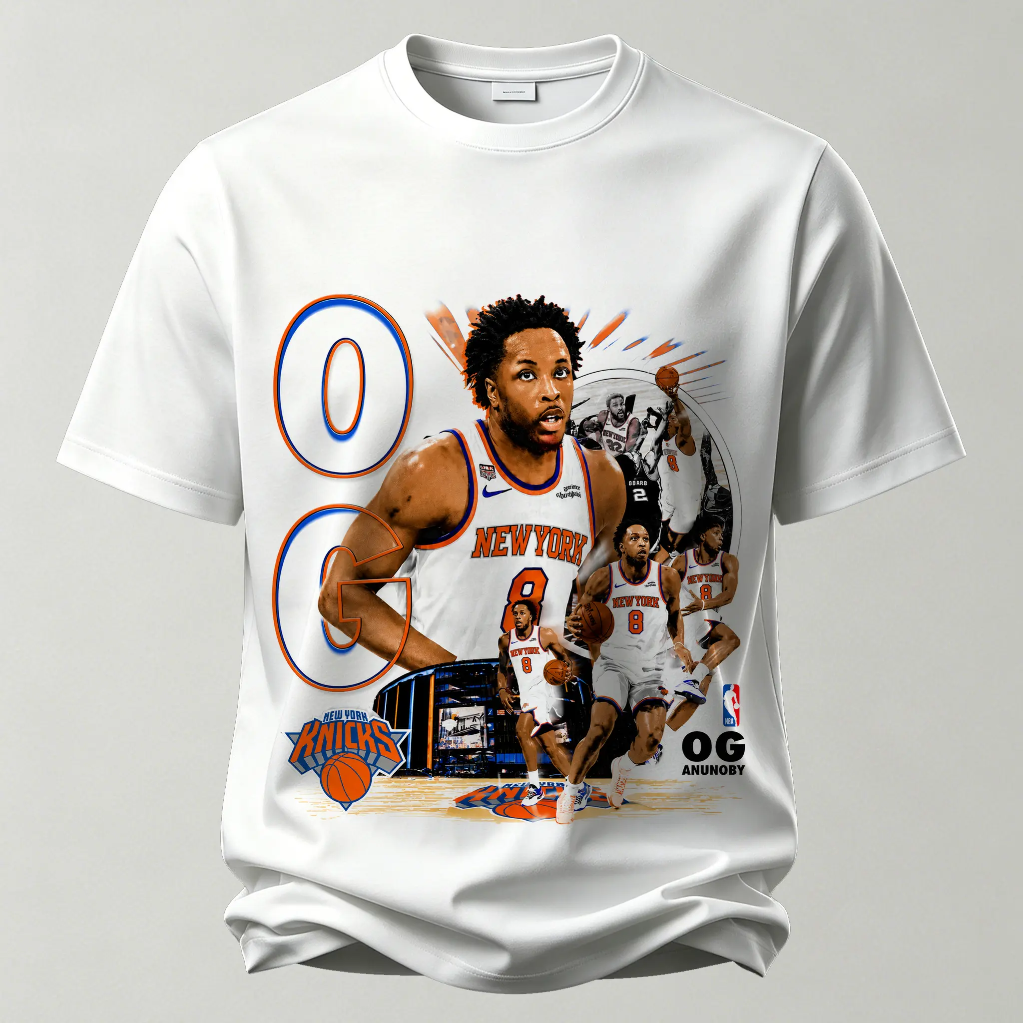 New York Knicks Player Photo Collage Printed Unisex Oversized T-shirt
