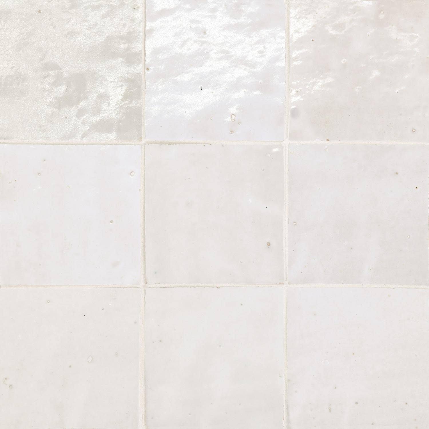 Bedrosians PORZAGSQRG Zagora - 4" x 4" Square Floor and Wall Tile - Glossy Visual - Sold by Carton (10.76 SF/Carton) Blanc Flooring Tile(Blanc)