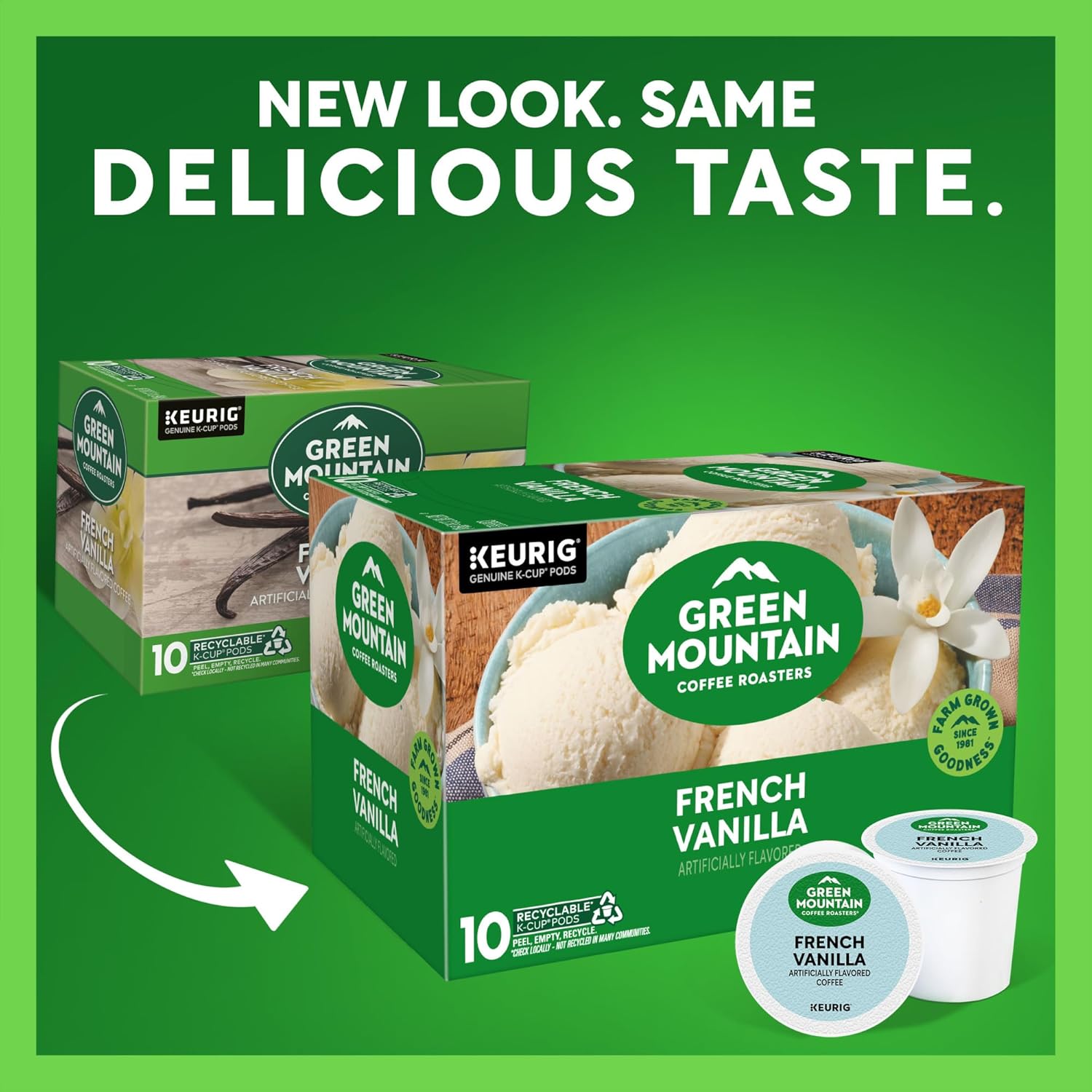 Green Mountain Coffee Roasters French Vanilla Keurig Single-Serve K-Cup pods. Light Roast Coffee. 60 Count (6 Packs of 10)