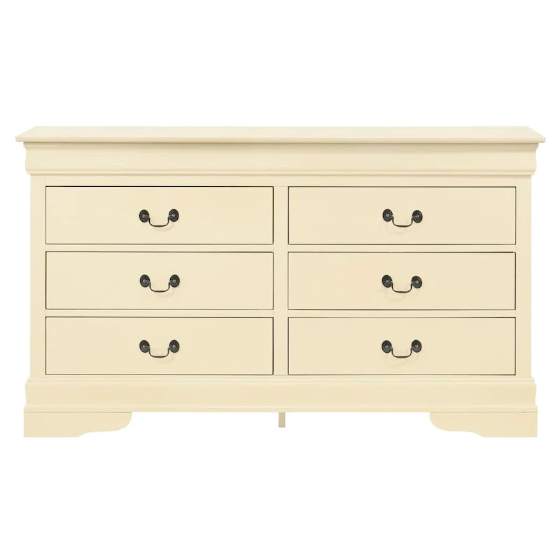 Louis Philippe 6-Drawer Dresser for Bedroom