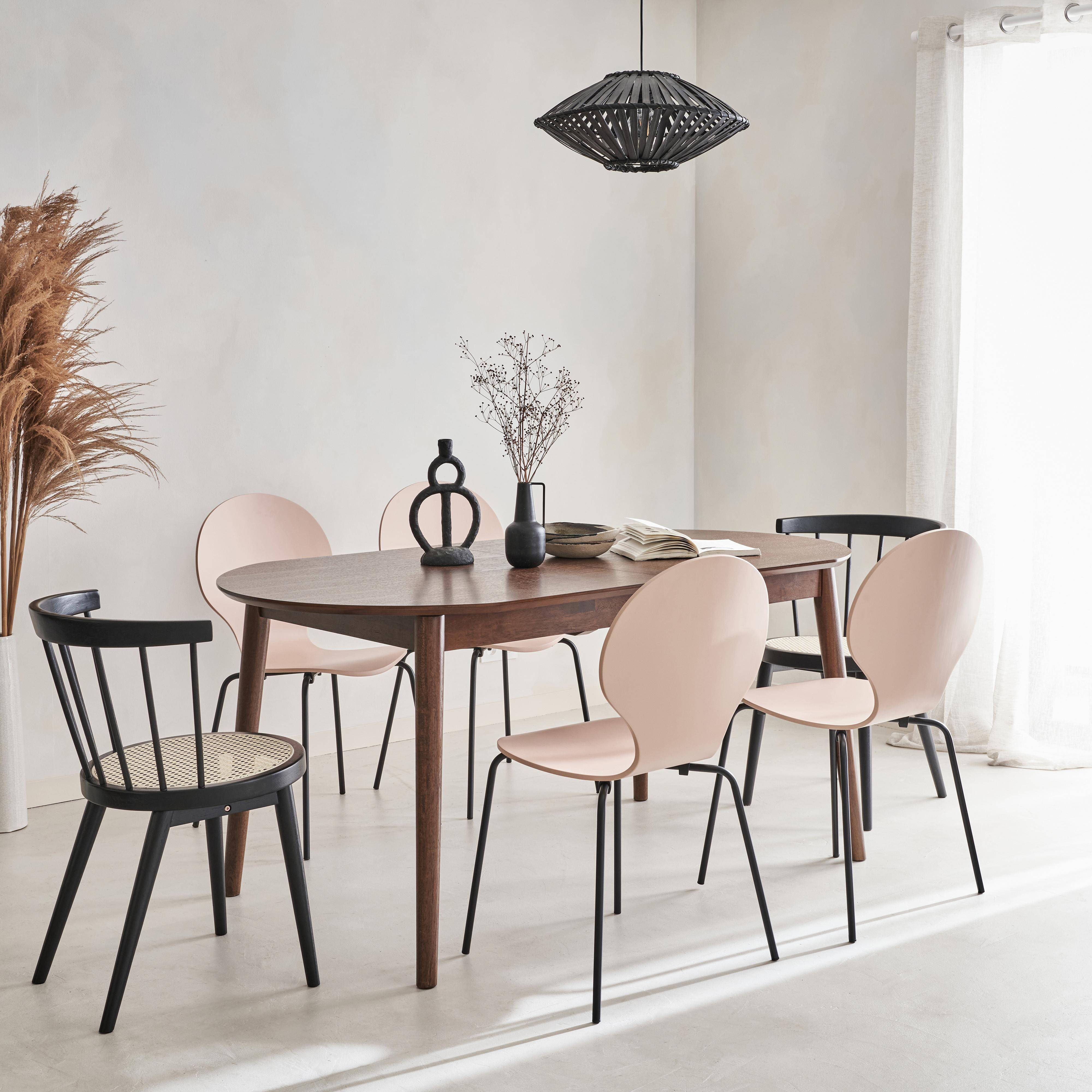 Lisa - Mesa de comedor ovalada y extensible de 6 a 8 plazas