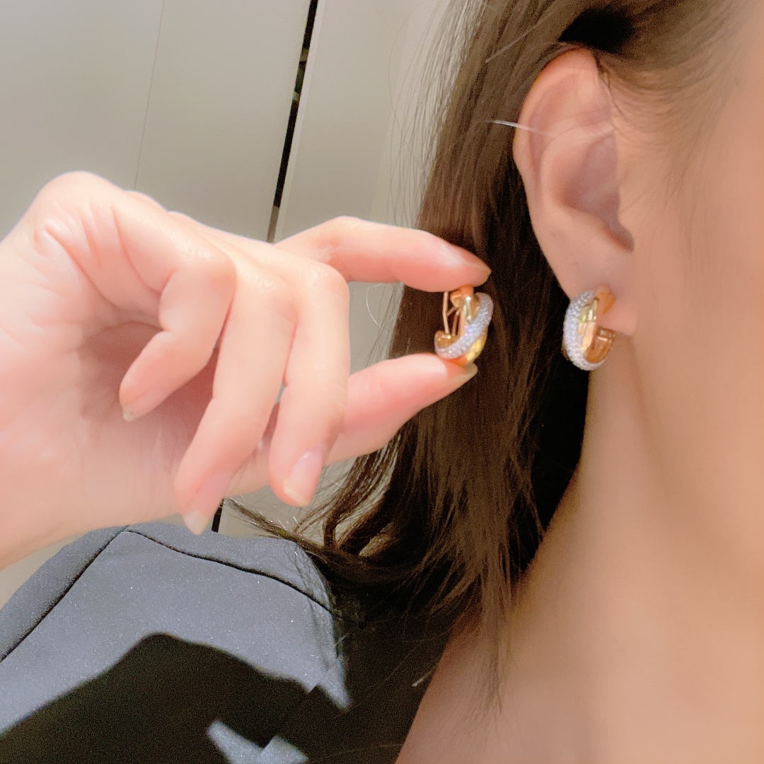 Cartier Mixed 3 Metal Color Trinity Earrings - Original Replica Club