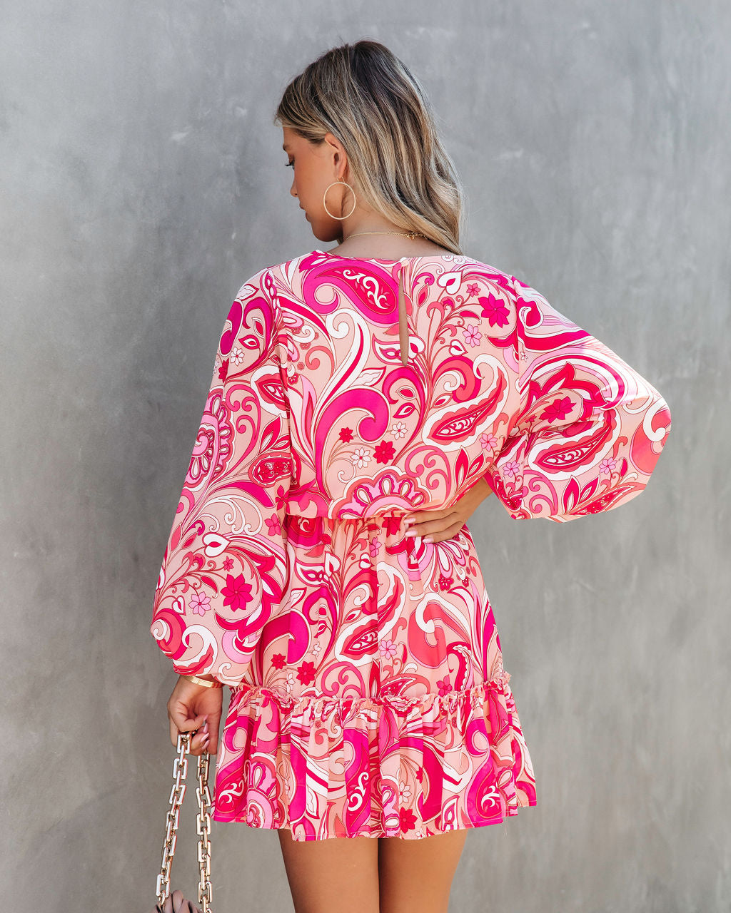 Mod Squad Printed Chiffon Mini Dress - SALE - Se7enfashion