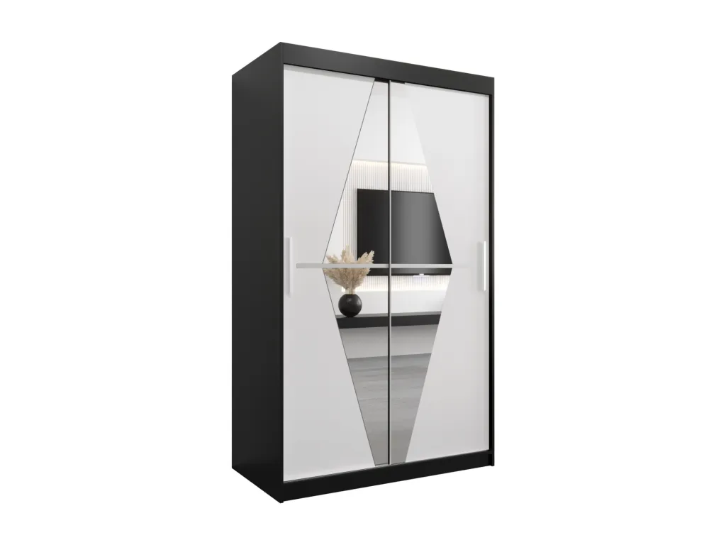 Armario Francomuebleses de puertas correderas 200/180/62 2 puertas (negro/blanco)