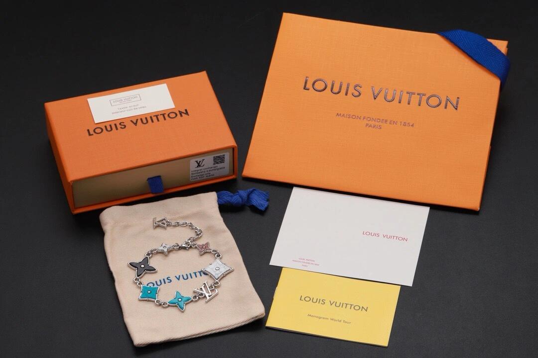 Louis Vuitton Cuban Chain LV Monogram Men Bracelet Necklace - Original Replica Club