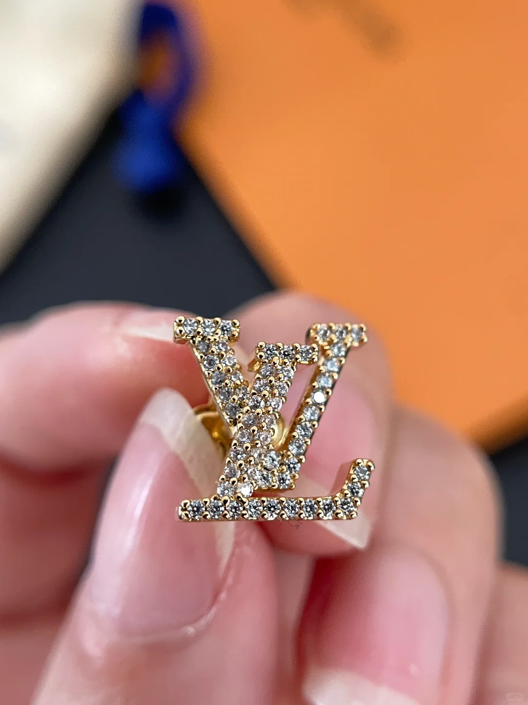 Louis Vuitton Diamond LV Letter Earrings - Original Replica Club