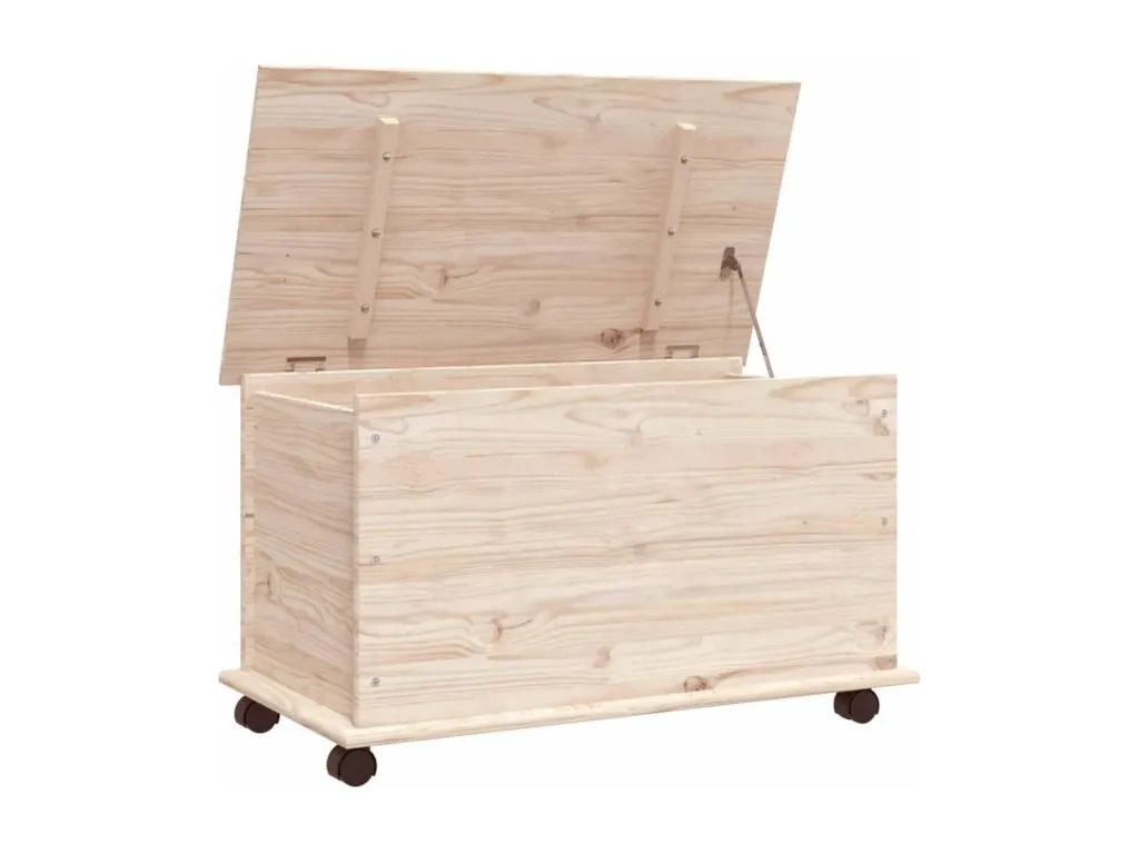 Caja de almacenamiento Nidovia con ruedas 73x39,5x44 cm en pino ezh3607515